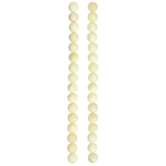 12 Pack: Cream Dyed Quartzite Round Beads, 10mm by Bead Landing™